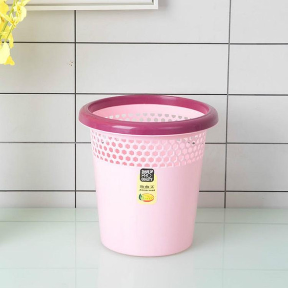 10 PCS Household Kitchen Living Room Bathroom Circular Press Ring Trash Can(Pink)