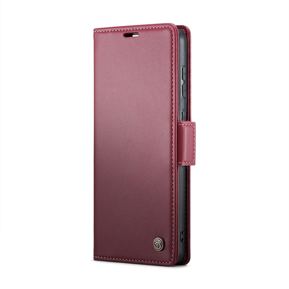 For Samsung Galaxy A20/A30/M10s CaseMe 023 Butterfly Buckle Litchi Texture RFID Anti-theft Leatherette Phone Case(Wine Red)