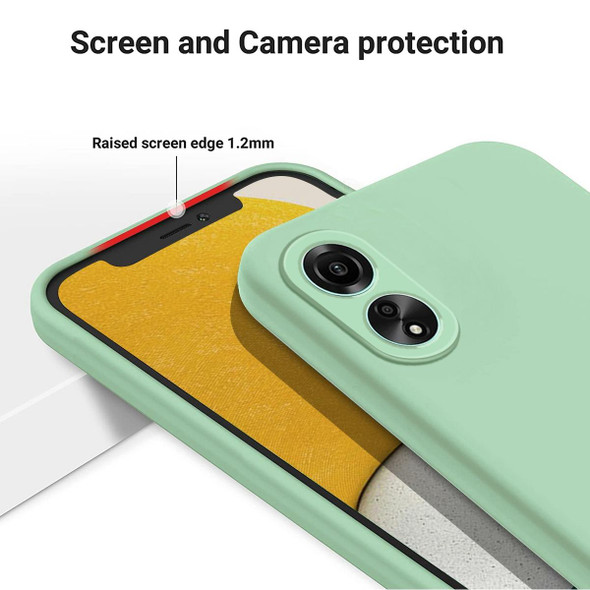 For OPPO A58 4G Pure Color Liquid Silicone Shockproof Phone Case(Green)