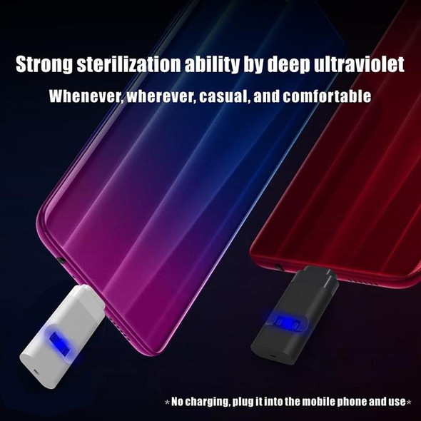 8 Pin Ultra Portable Germicidal Lights Smartphone UV Sanitizer (Black)