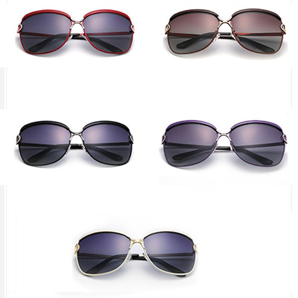 HDCRAFTER E016 Retro Fashion Ultraviolet-proof Polarized Sunglasses for Women(Red)