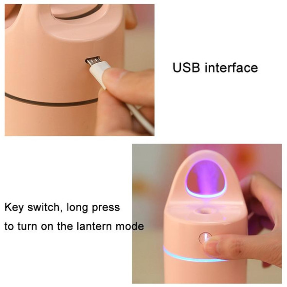 1.5W - 2W 175ml Mini Portable USB Negative Ions Humidifier Beauty and Water Supplement Instrument with Colorful LED Light(Pink)