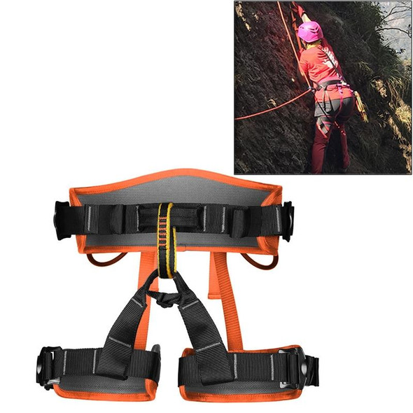 XINDA XDA9516 Outdoor Rock Climbing Polyester High-strength Wire Adjustable Downhill Whole Body Safety Belt(Orange)
