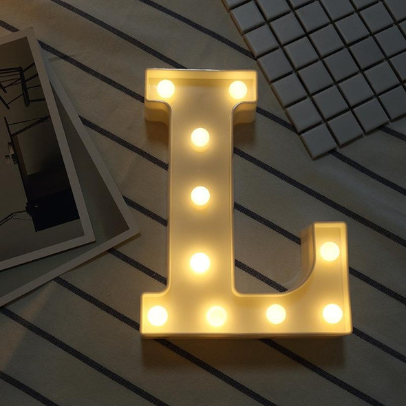 Alphabet L English Letter Shape Decorative Light, Dry Battery Powered Warm White Standing Hanging LED Holiday Light
