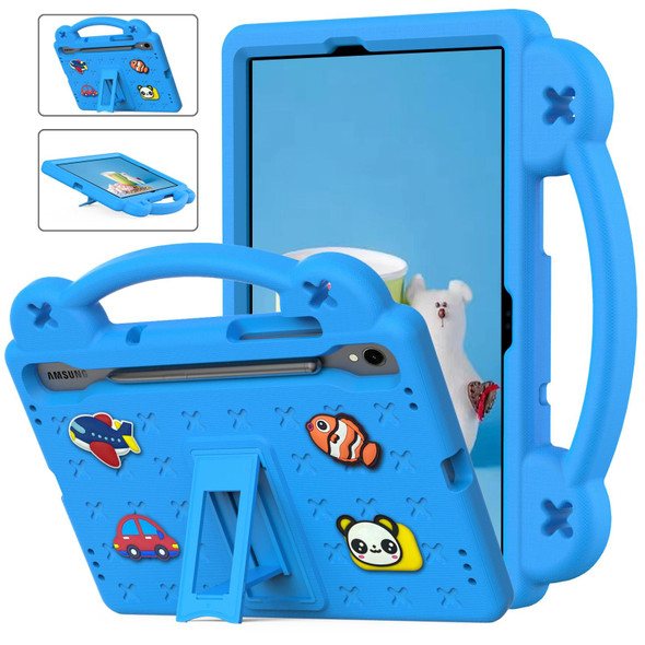 For Samsung Galaxy Tab S7 T870 Handle Kickstand Children EVA Shockproof Tablet Case(Sky Blue)