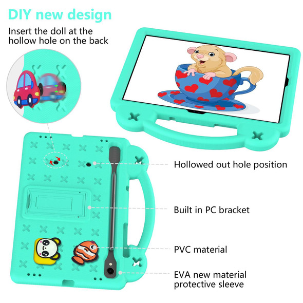 For Samsung Galaxy Tab S7 T870 Handle Kickstand Children EVA Shockproof Tablet Case(Mint Green)
