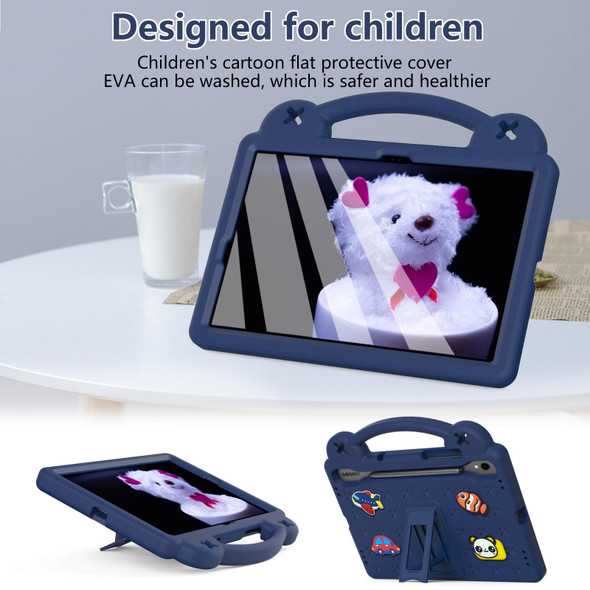 For Samsung Galaxy Tab S7 T870 Handle Kickstand Children EVA Shockproof Tablet Case(Navy Blue)