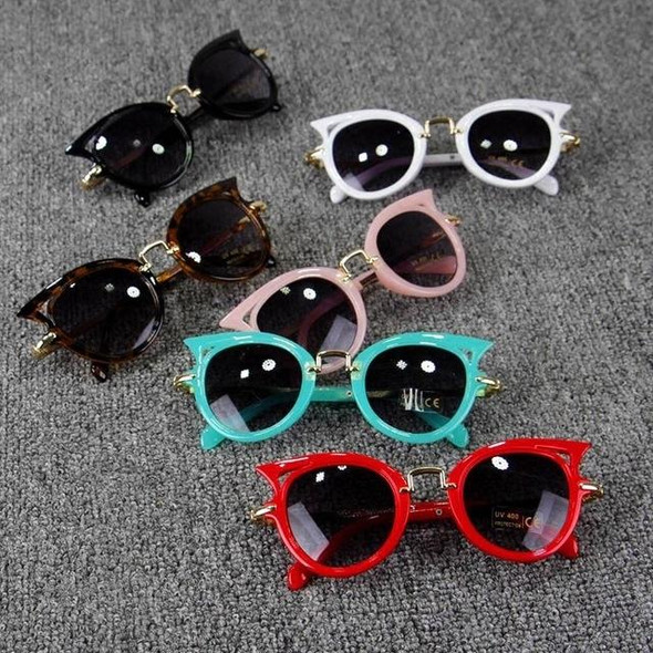 2 PCS Fashion Baby Girls and Boys Cat Eyes Sunglasses Anti-UV Sunglasses(White)