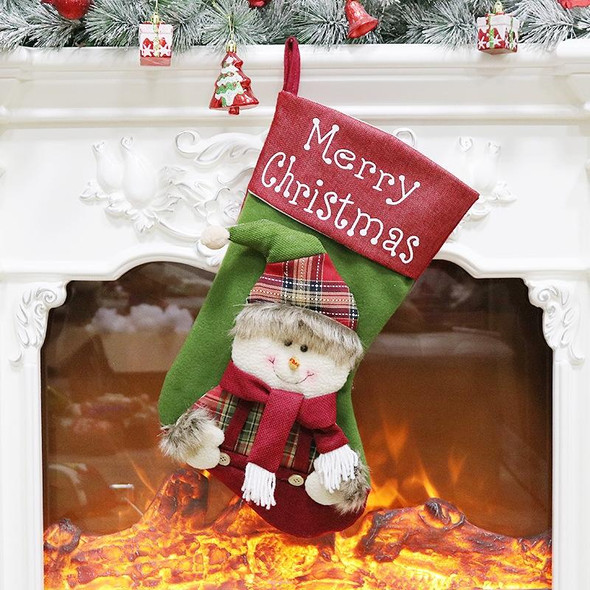 Christmas Socks Gift Bag Christmas Ornaments Gifts Candy Socks Pendant(Snowman)