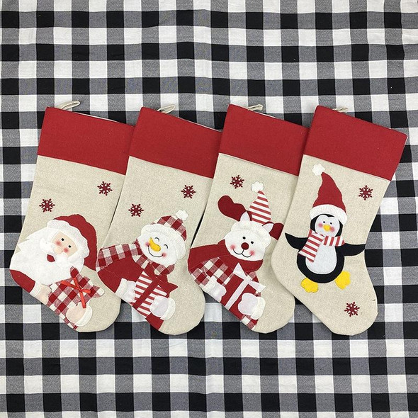 Christmas Stocking Creative Gift Bag Candy Bag Christmas Decoration Pendant(Christmas Penguin)