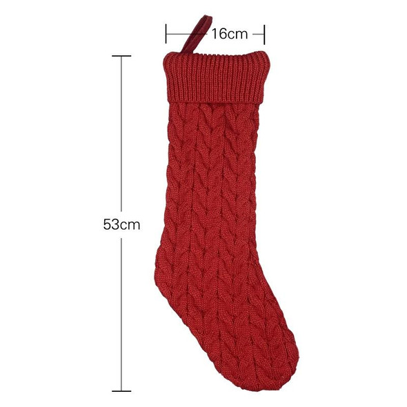 Knitted Woolen Gift Bags Christmas Socks Christmas Pendants Ornaments(Beige)