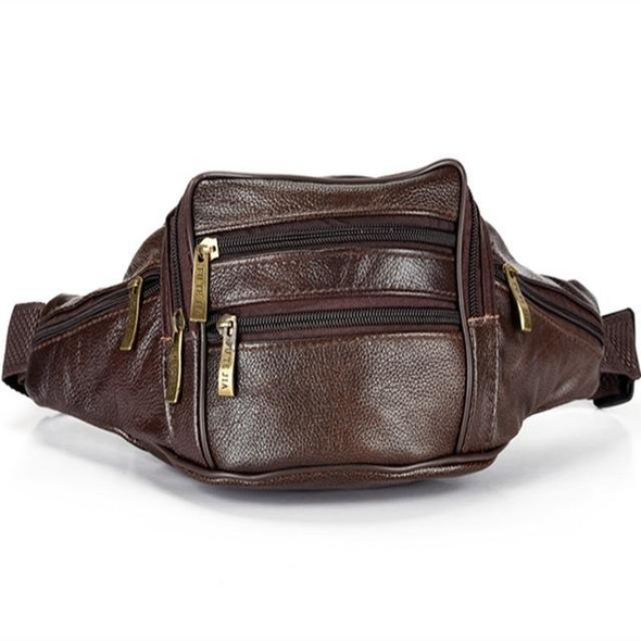 Fashion Men Leatherette Waist Bags Travel Necessity Organizer Mobile Phone Bag(Dark Brown)