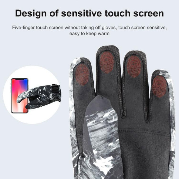 Winter Thermal Ski Gloves Outdoor Waterproof Velvet Gloves Thickening Touch Screen Motorcycle Gloves, Size: XL(Black)