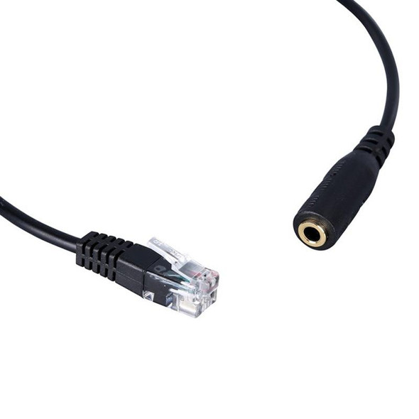 3.5mm Jack to RJ9 PC / Mobile Phones Headset to Office Phone Adapter Convertor Cable, Length: 38cm (Black)