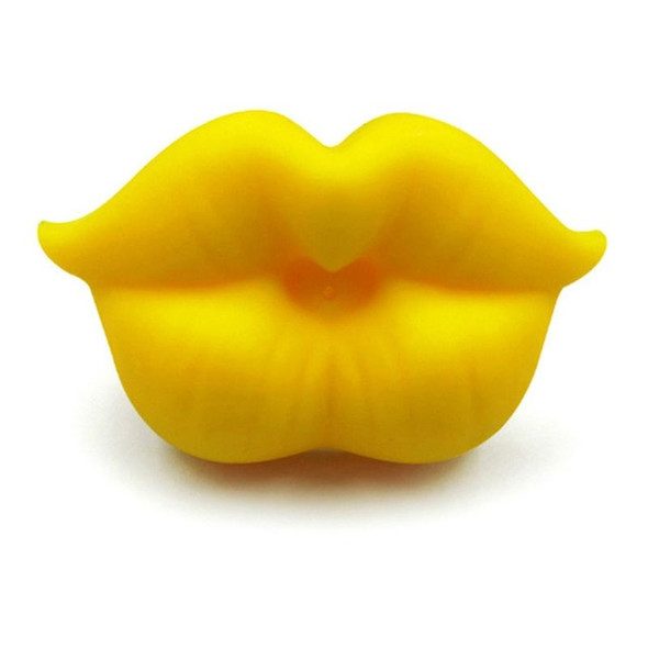 3 PCS Newborn Pacifier Red Lips Dummy Pacifiers Funny Silicone Baby Nipples Teether Soothers Pacifier(Yellow)