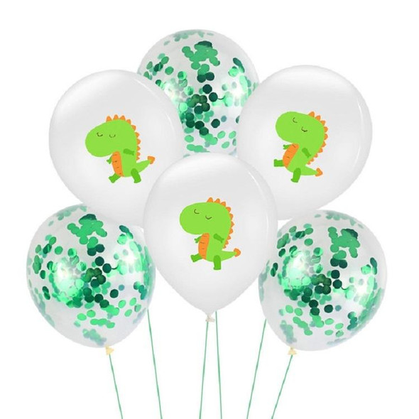 Birthday Party Dinosaur Latex Sequin Balloon Party Atmosphere Decoration Dinosaur Set, Style:Sequin Bouquet Set