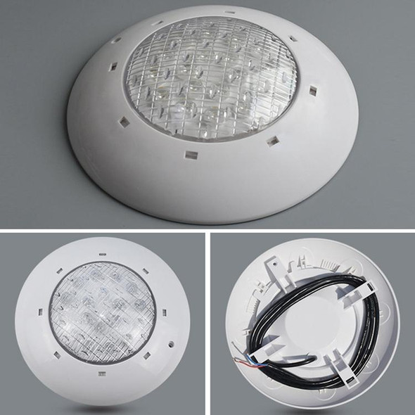 24W ABS Plastic Swimming Pool Wall Lamp Underwater Light(White)