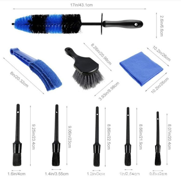 9 PCS / Set Car Wash Detail Brush Short Shank Tire Brush