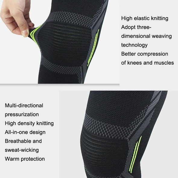 1 Pair Nylon Sports Protective Gear Four-way Stretch Knit Knee Pads, Size: XL(Black White)