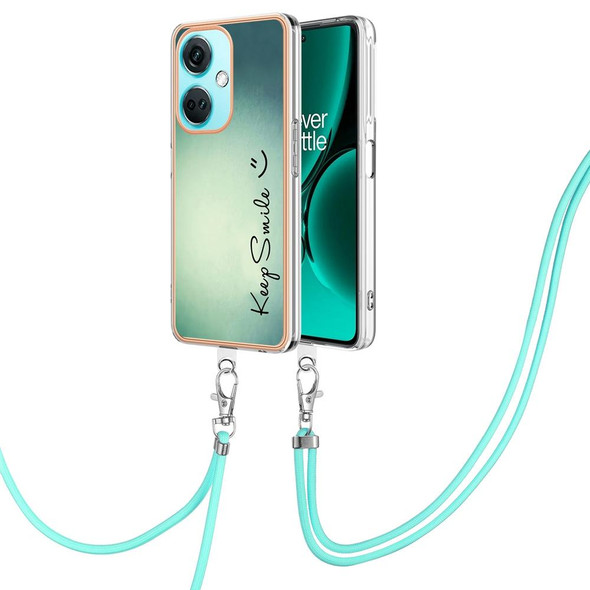 For OnePlus Nord CE 3 Lite 5G / Nord N30 Electroplating Dual-side IMD Phone Case with Lanyard(Smile)