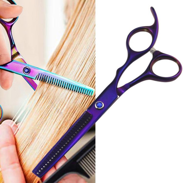 Professional Hair Cutting Scissor Hairdressing Kit Thinning Scissors Barber(Purple ThinningSXLC-601T))