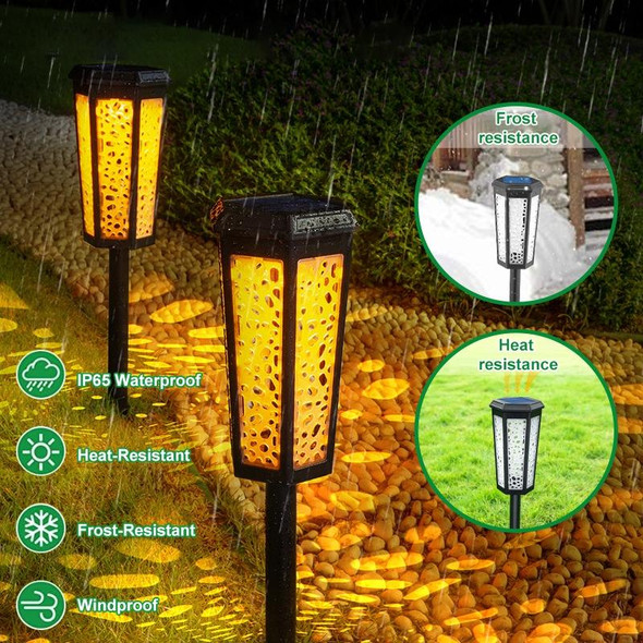 Hexagonal Hollow Solar Ground Lawn Lamp LED Outdoor Waterproof Decorative Garden Light(Warm Light + RGB)