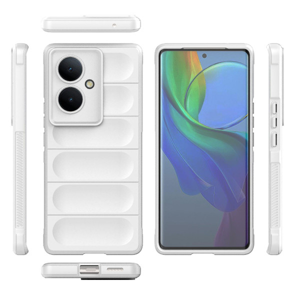 For vivo Y78+ Global Magic Shield TPU + Flannel Phone Case(White)