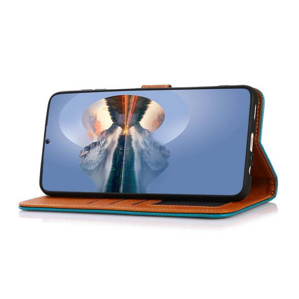 For OnePlus Ace 2 Pro KHAZNEH Dual-color Cowhide Texture Flip Leatherette Phone Case(Black)