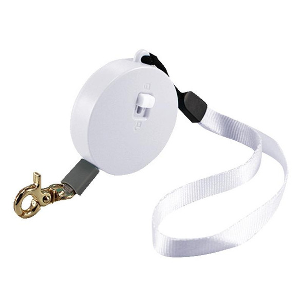 Automatic Telescopic Dog Traction Rope Small Pet Retractor(Round White)