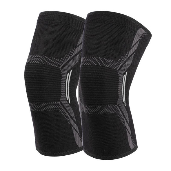 1 Pair Nylon Sports Protective Gear Four-way Stretch Knit Knee Pads, Size: S(Black White)