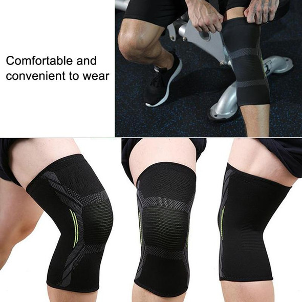 1 Pair Nylon Sports Protective Gear Four-way Stretch Knit Knee Pads, Size: M(Black White)