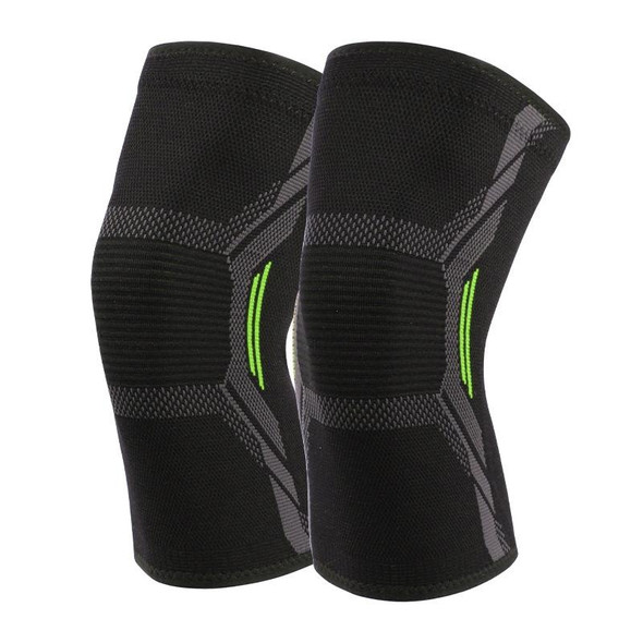 1 Pair Nylon Sports Protective Gear Four-way Stretch Knit Knee Pads, Size: XL(Dark Green)