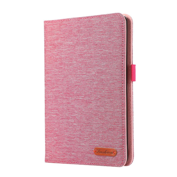 For Amazon Kindle 11th 2022 / Kindle 6 Cloth Texture Horizontal Flip PU + TPU Tablet Case(Rose Red)