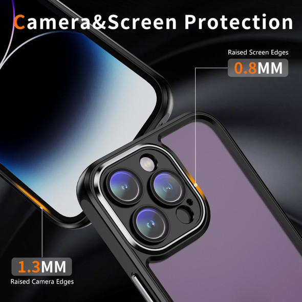 For iPhone 15 Pro PC + TPU Phone Case with Lens Film(Black)