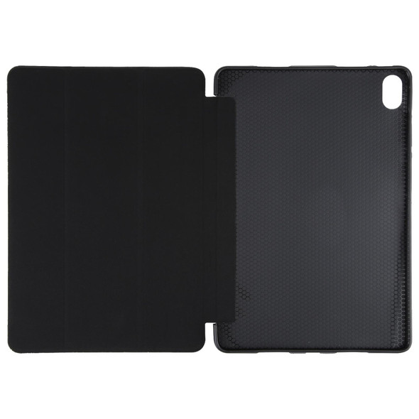 For Huawei MatePad 2023 / Air 11.5 Solid Color 3-folding Leatherette Tablet Case(Black)