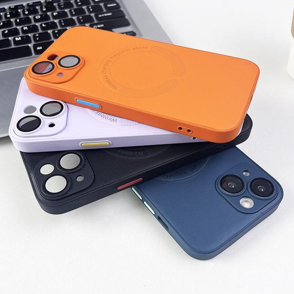 For iPhone 13 MagSafe Leatherette All-inclusive TPU Shockproof Phone Case(Orange)