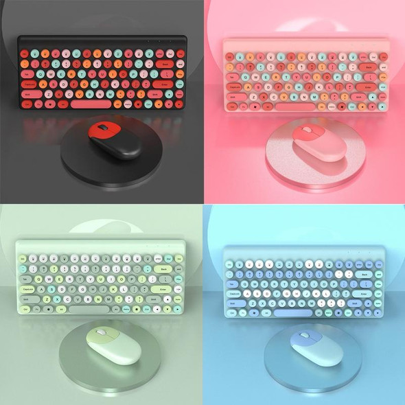 FV-W10  86-Keys 2.4G Wireless Keyboard and Mouse Set(Retro Lipstick)