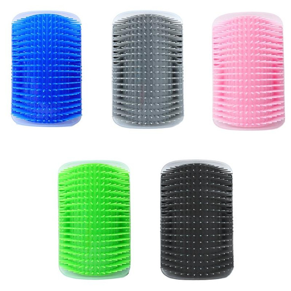 4 PCS Pet Cat Corner Rub Hair Massage Brush(Blue)