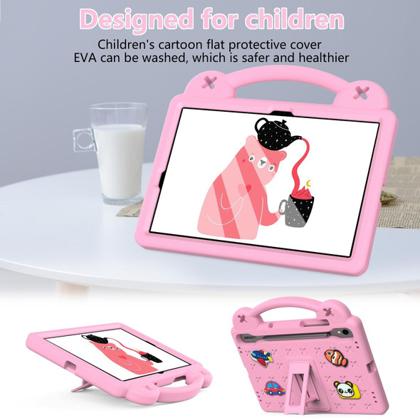 For Samsung Galaxy Tab S8 X700 Handle Kickstand Children EVA Shockproof Tablet Case(Pink)