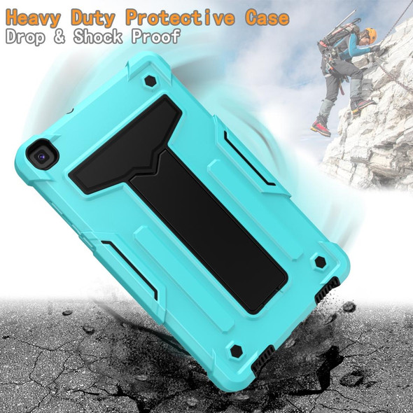 For Samsung Galaxy Tab A8.0 (2019) T290 T-shaped Bracket Contrast Color Shockproof PC + Silicone Flat Protective Case(Mint Green+Black)