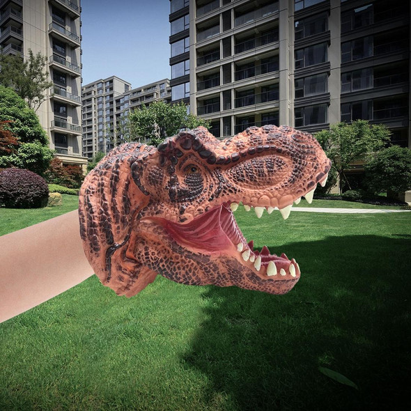 Soft Rubber Hand Puppet Simulation Animal Dinosaur Model Children Funny Toys, Style:Tyrannosaurus