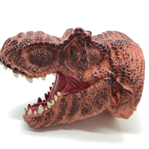 Soft Rubber Hand Puppet Simulation Animal Dinosaur Model Children Funny Toys, Style:Tyrannosaurus