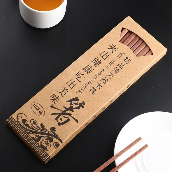 10 Pairs Natural Red Sandal Wood Non-slip Chopsticks