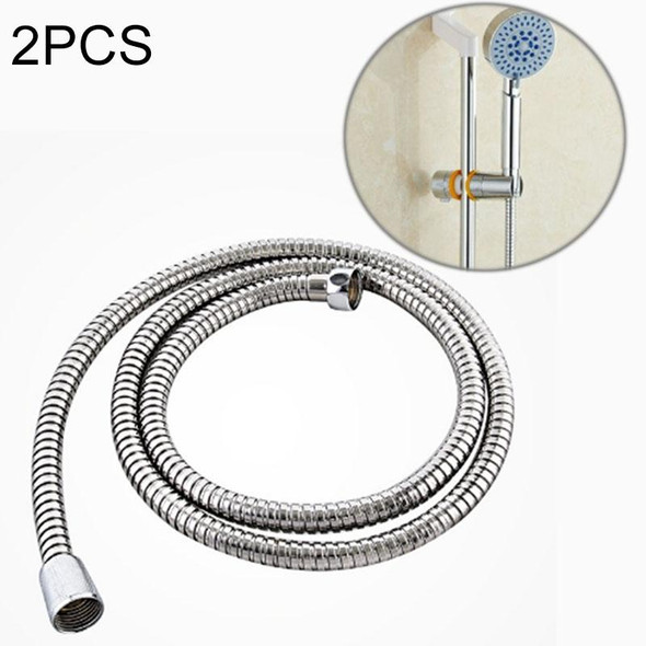 2 PCS 1.5m Flexible Stainless Steel Showerhead Hose Pipe Double Interlock Copper Interface Anti Burst Bath Water Pipe