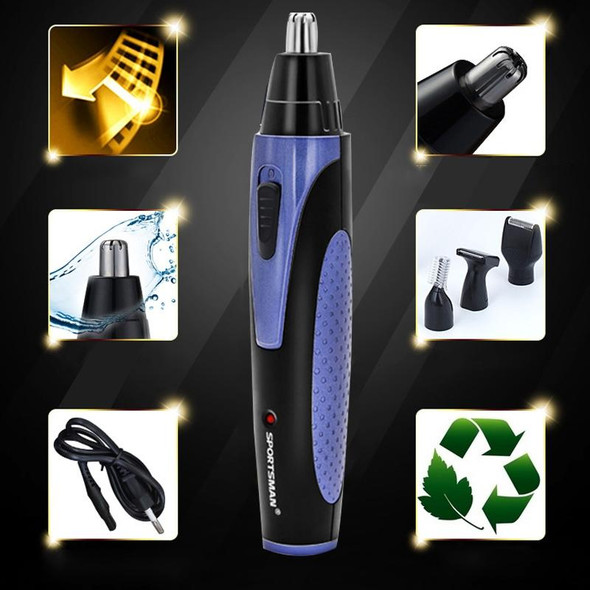 SPORTSMAN Four-in-one USB Rechargeable Ear Nose Trimmer Beard Face Shaver Eyebrows Hair Trimmer For Men(blue USB type)