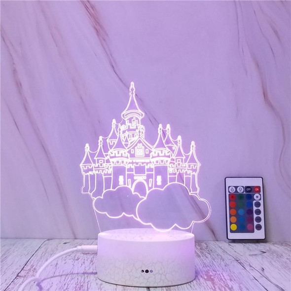 Castle In The Sky Shape Creative Crack Touch Dimming 3D Colorful Decorative Night Light with Remote Control