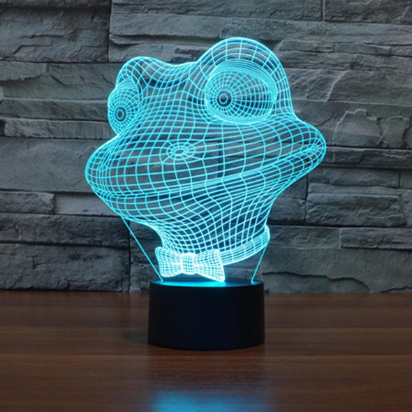 Frog Style 3D Touch Switch Control LED Light , 7 Color Discoloration Creative Visual Stereo Lamp Desk Lamp Night Light