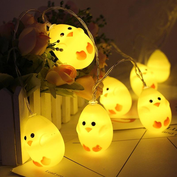 Cute Yellow Chicken Type 1.5m 10 LEDs Battery Decorative Lamp Easter Holiday Household Party Decorative Light(Warm White)