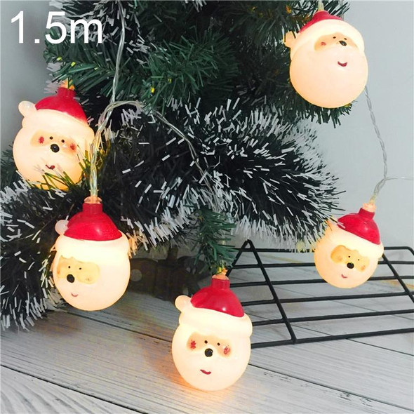 1.5m Santa Claus LED Holiday String Light, 10 LEDs 2 x AA Batteries Box Powered Warm Fairy Decorative Lamp for Christmas, Party, Bedroom(Warm White)