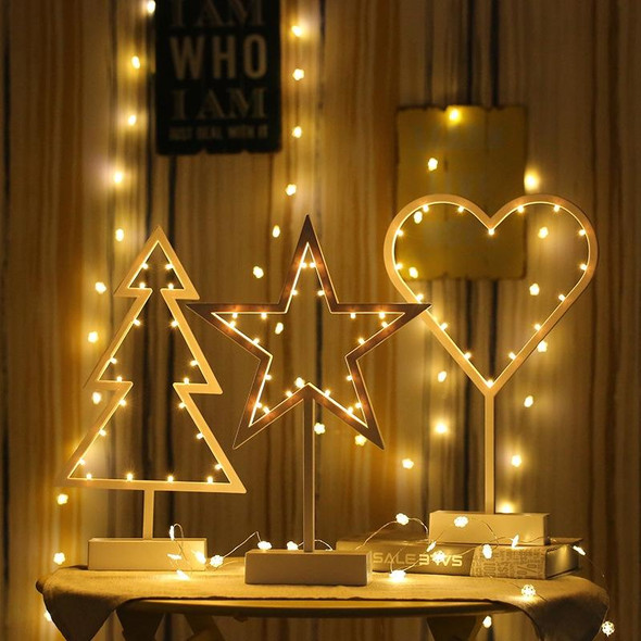 Christmas Tree Shape Romantic LED String Holiday Light with Holder, Warm Fairy Decorative Lamp Night Light for Christmas, Wedding, Bedroom(Warm White)